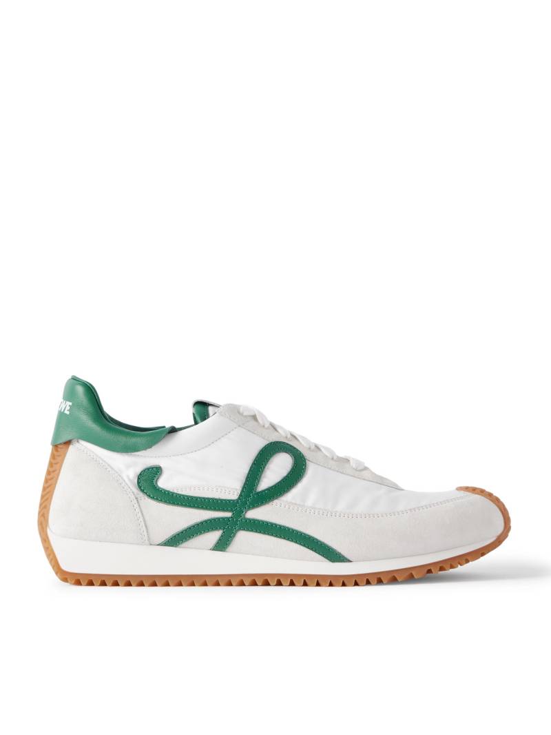 LOEWE - Flow Runner 2.0 Leather-Trimmed Suede and Nylon Sneakers - Men - White - EU 43 von LOEWE