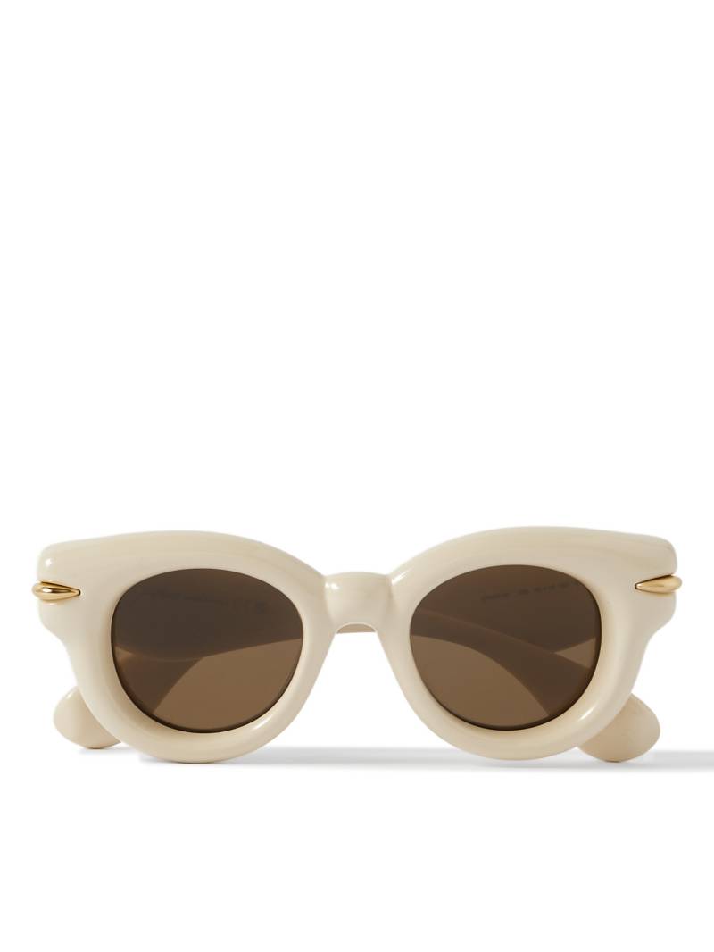 LOEWE - Inflated Round-Frame Acetate Sunglasses - Men - Neutrals von LOEWE