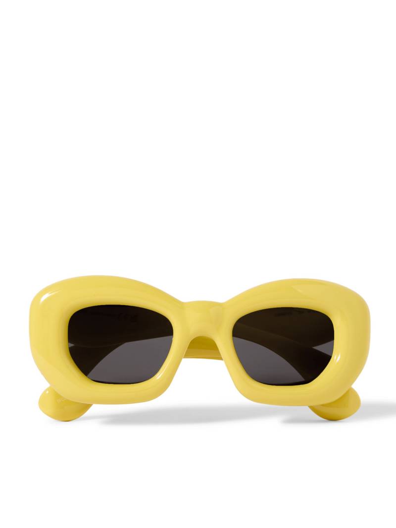 LOEWE - Inflated Square-Frame Acetate Sunglasses - Men - Yellow von LOEWE