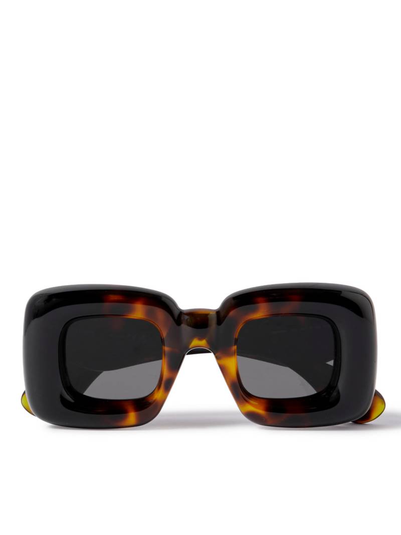 LOEWE - Inflated Square-Frame Tortoiseshell Acetate Sunglasses - Men - Tortoiseshell von LOEWE