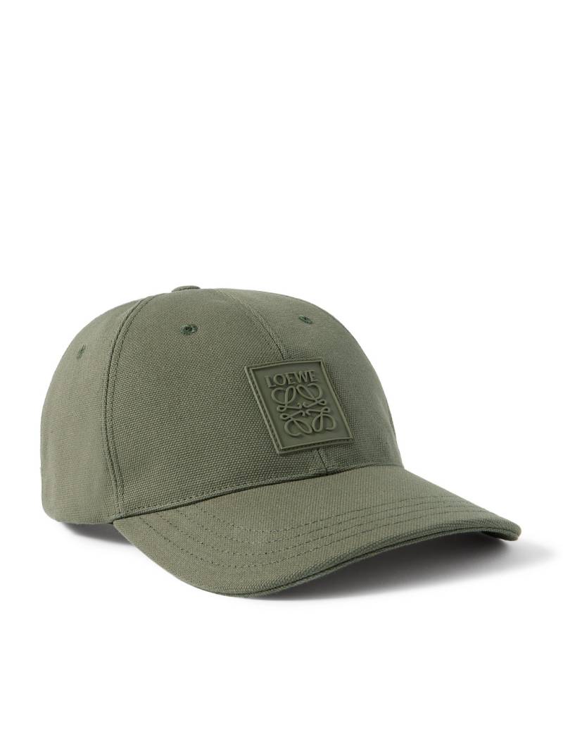 LOEWE - Logo-Appliquéd Cotton-Canvas Baseball Cap - Men - Green - M von LOEWE