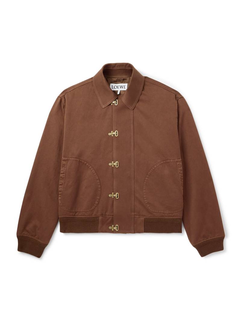 LOEWE - Logo-Appliquéd Cotton-Twill Jacket - Men - Brown - IT 46 von LOEWE