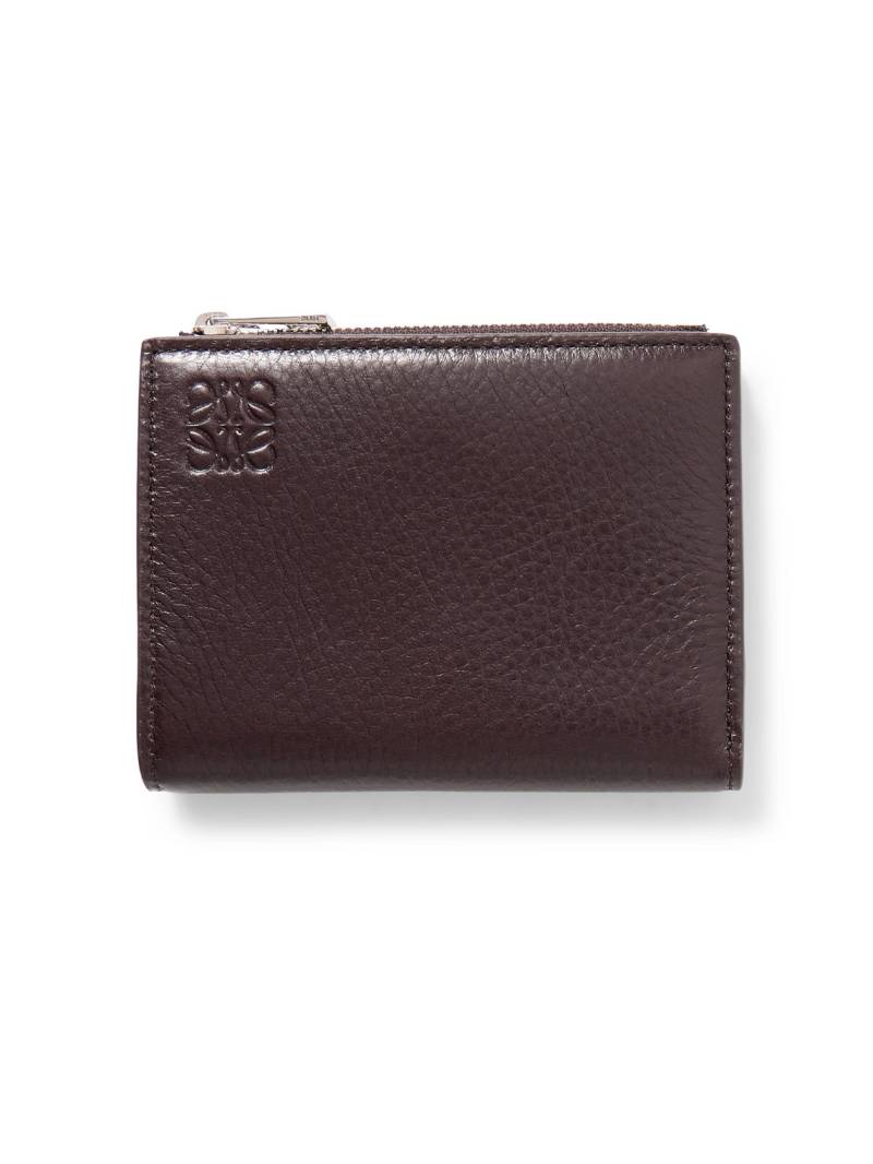 LOEWE - Logo-Debossed Full-Grain Leather Wallet - Men - Burgundy von LOEWE