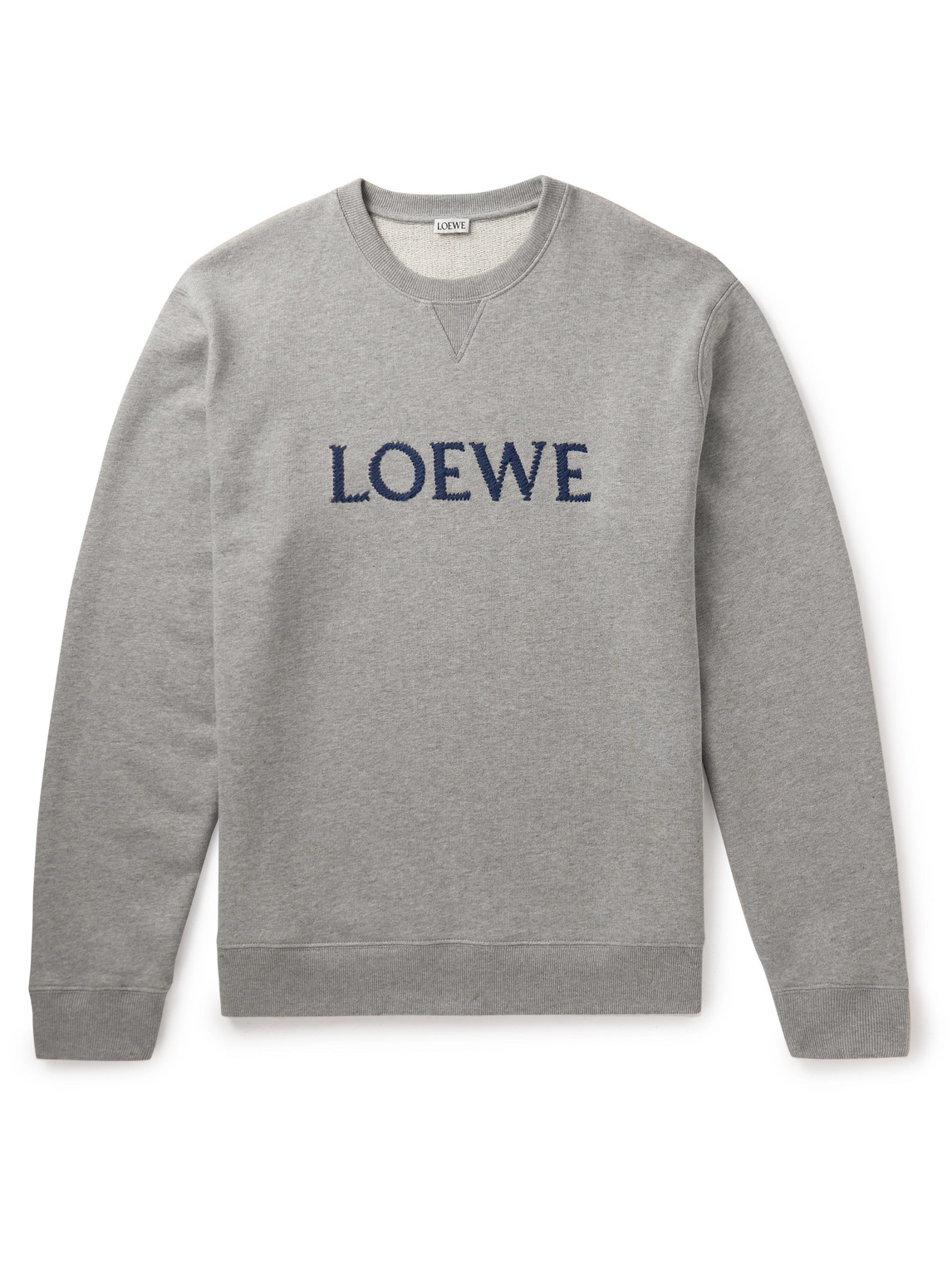 LOEWE - Logo-Embroidered Cotton-Jersey Sweatshirt - Men - Gray - M von LOEWE