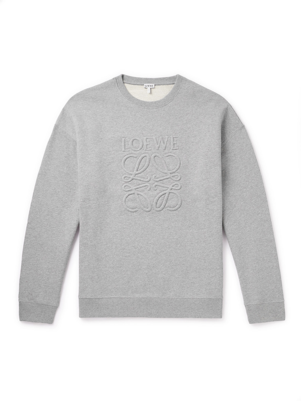 LOEWE - Logo-Embroidered Cotton-Jersey Sweatshirt - Men - Gray - XXL von LOEWE