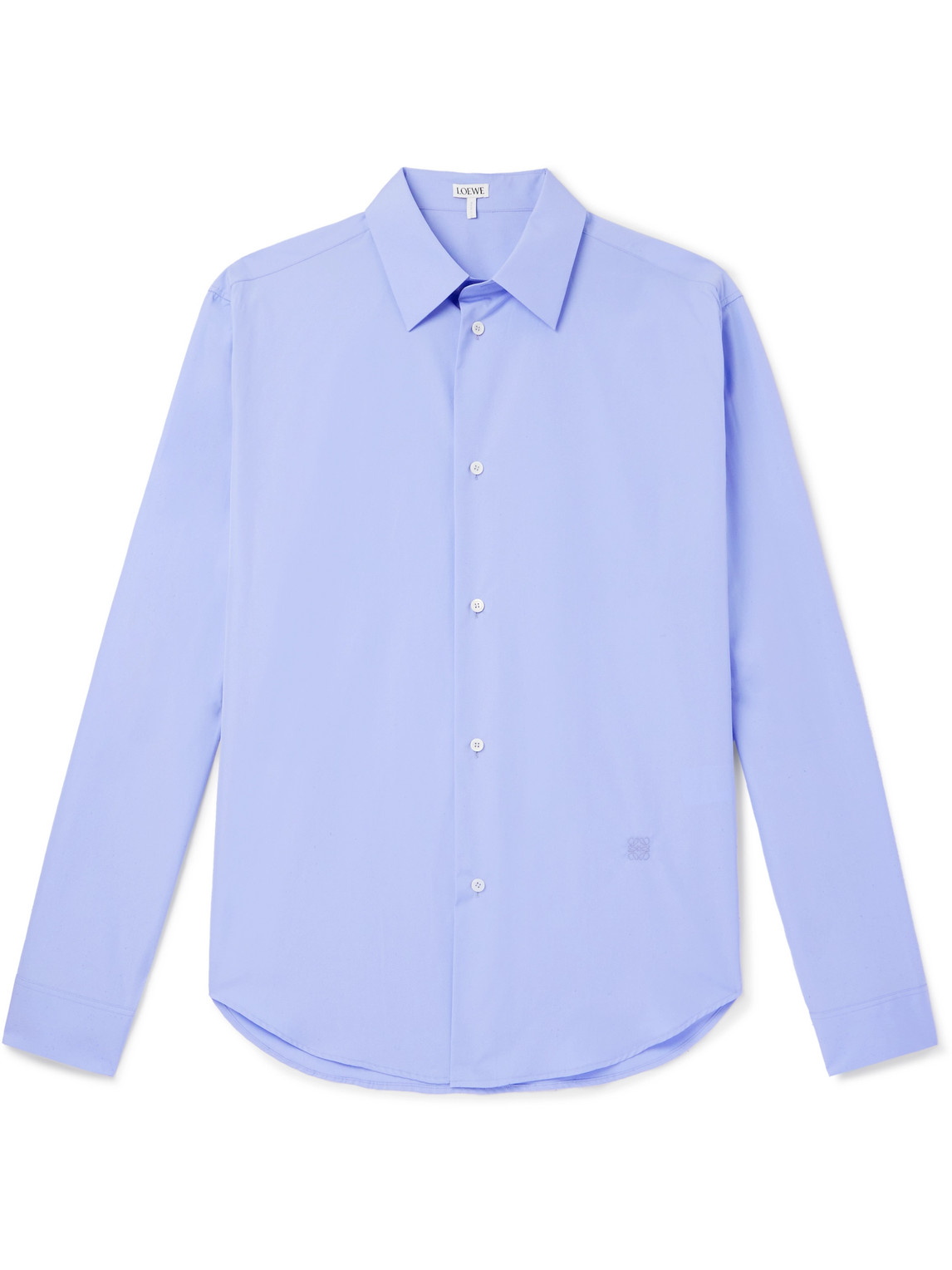 LOEWE - Logo-Embroidered Cotton Shirt - Men - Blue - EU 40 von LOEWE