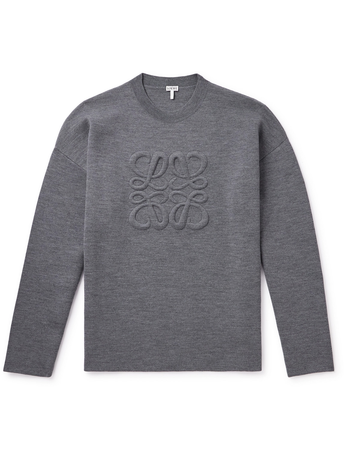 LOEWE - Logo-Embroidered Wool-Blend Sweater - Men - Gray - M von LOEWE
