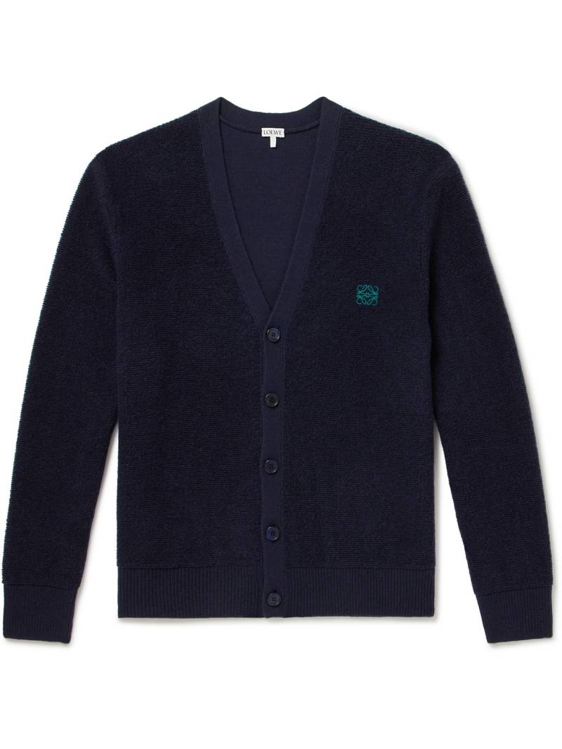 LOEWE - Logo-Embroidered Wool Cardigan - Men - Blue - XXL von LOEWE