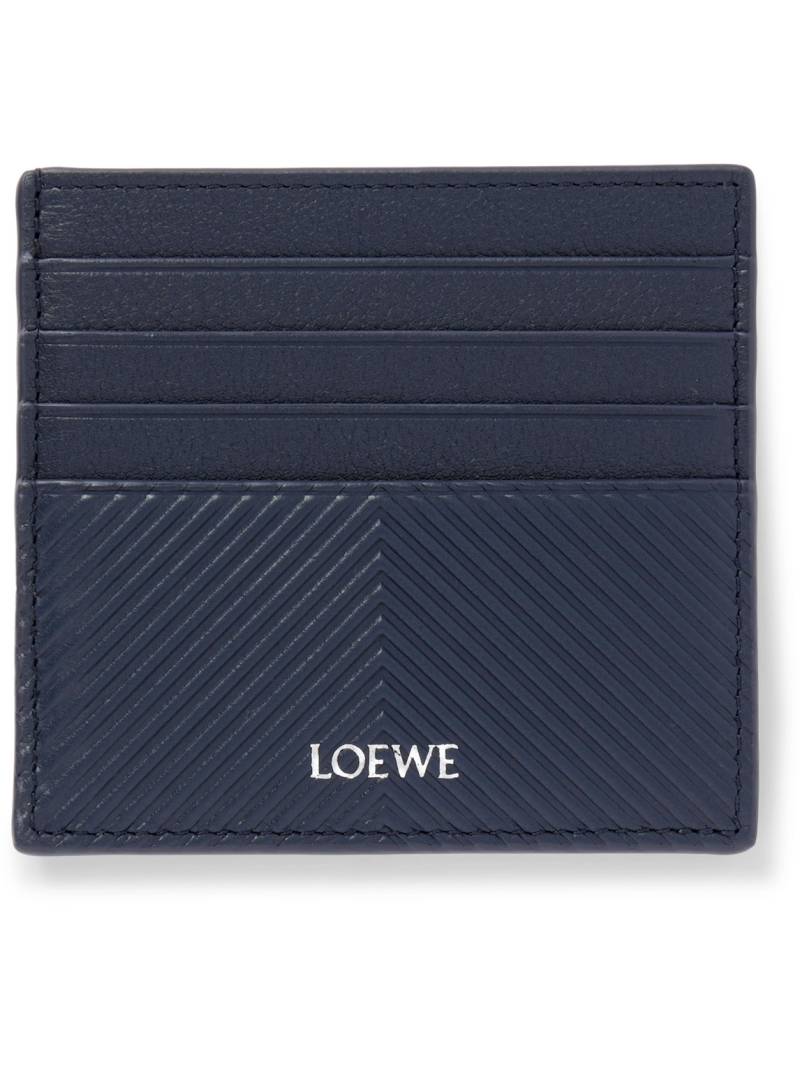 LOEWE - Logo-Print Debossed Leather Cardholder - Men - Blue von LOEWE