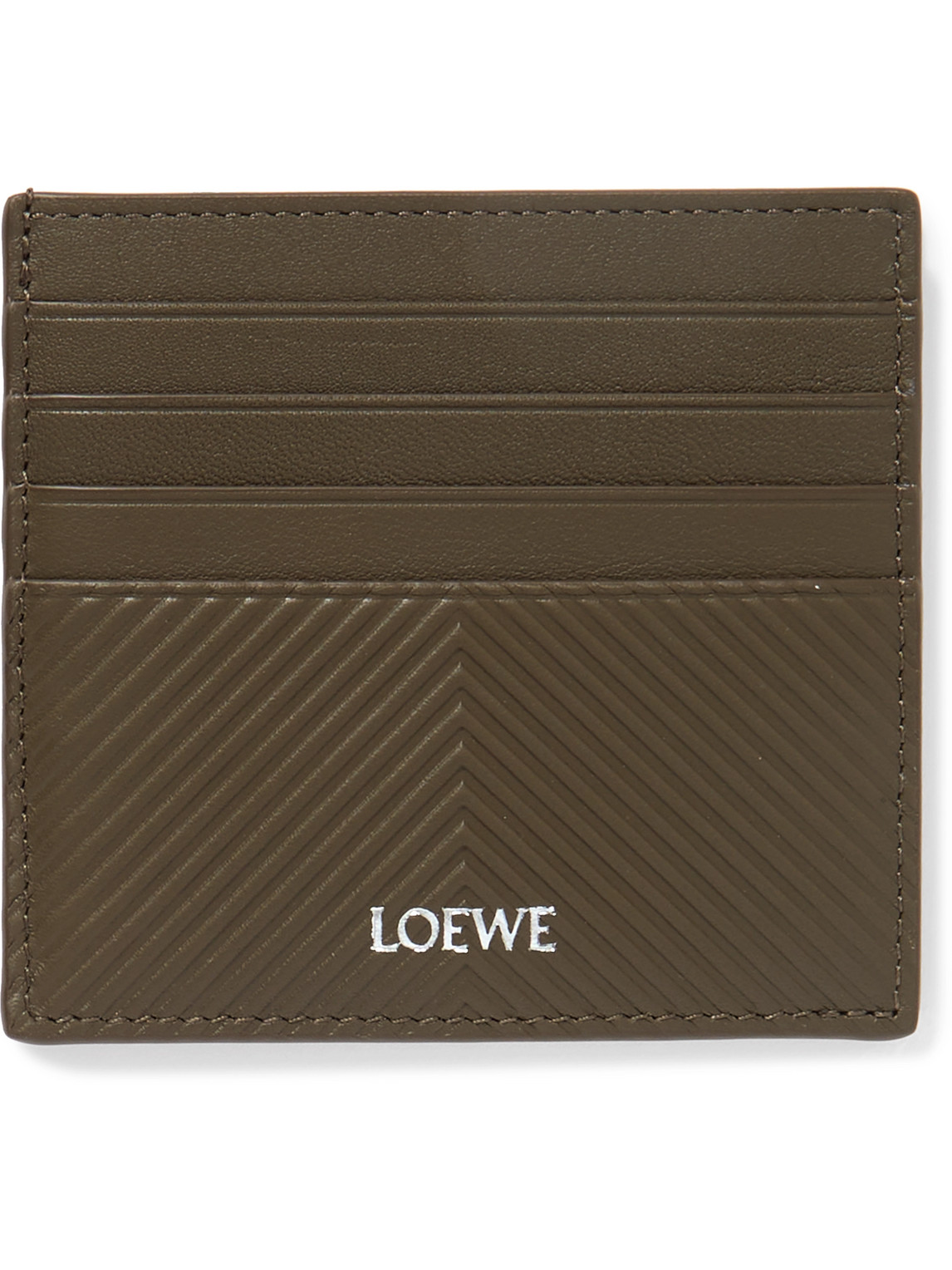 LOEWE - Logo-Print Debossed Leather Cardholder - Men - Green von LOEWE