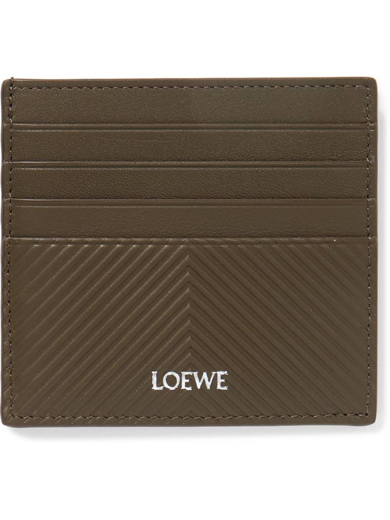 LOEWE - Logo-Print Debossed Leather Cardholder - Men - Green von LOEWE