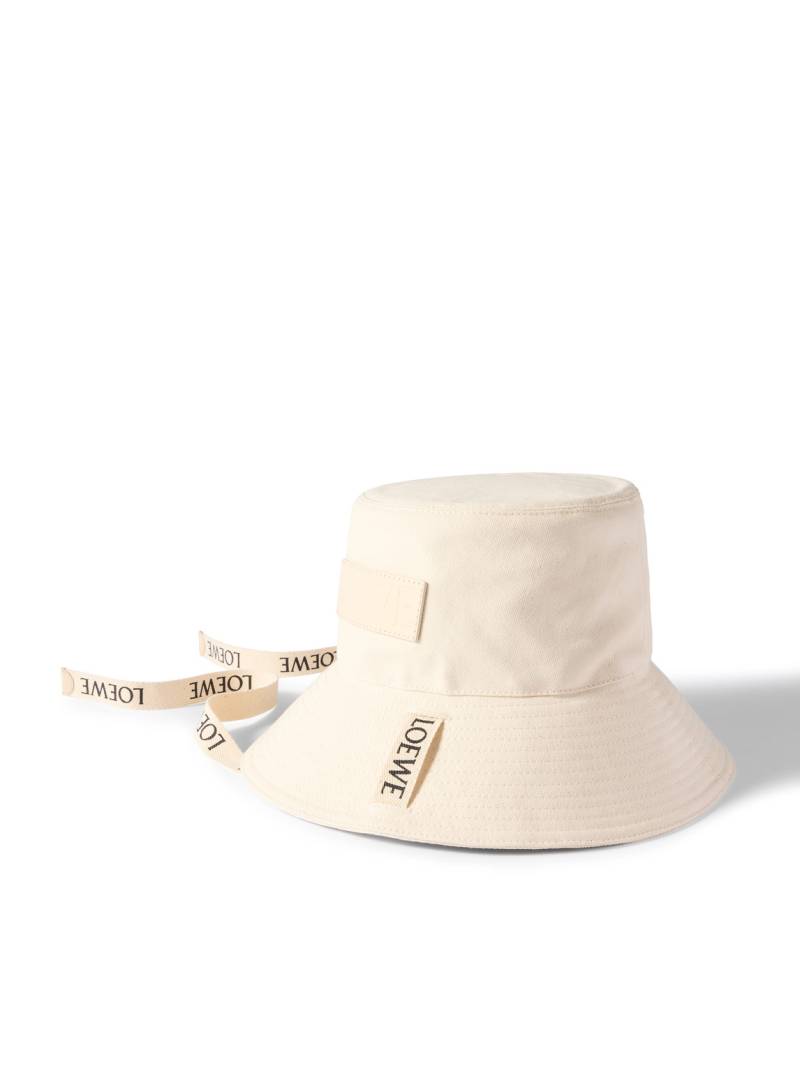 LOEWE - Paula’s Ibiza Logo-Appliquèd Cotton-Canvas Bucket Hat - Men - Neutrals - 59 von LOEWE