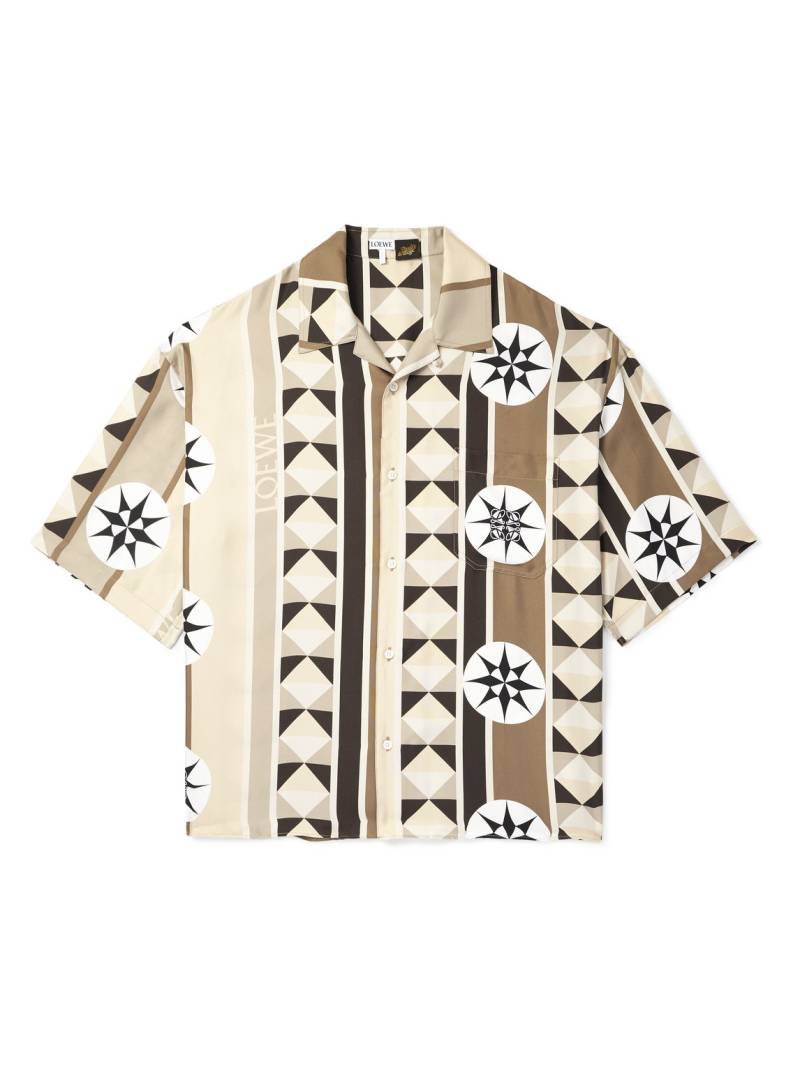 LOEWE - Paula's Ibiza Oversized Camp-Collar Printed Silk-Twill Shirt - Men - Neutrals - EU 43 von LOEWE