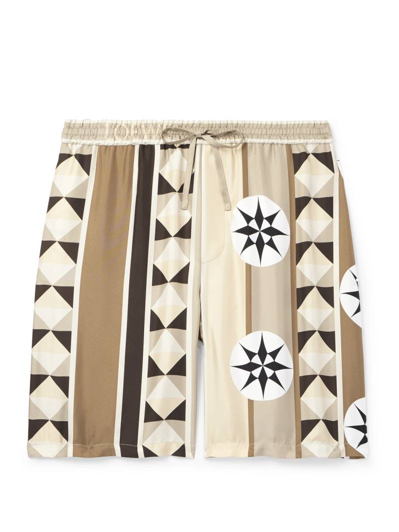 LOEWE - Paula's Ibiza Straight-Leg Printed Silk Drawstring Shorts - Men - Neutrals - S von LOEWE
