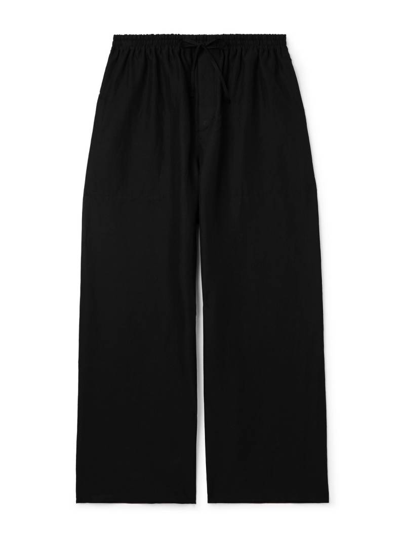 LOEWE - Paula's Ibiza Wide-Leg Cropped Woven Drawstring Trousers - Men - Black - S von LOEWE