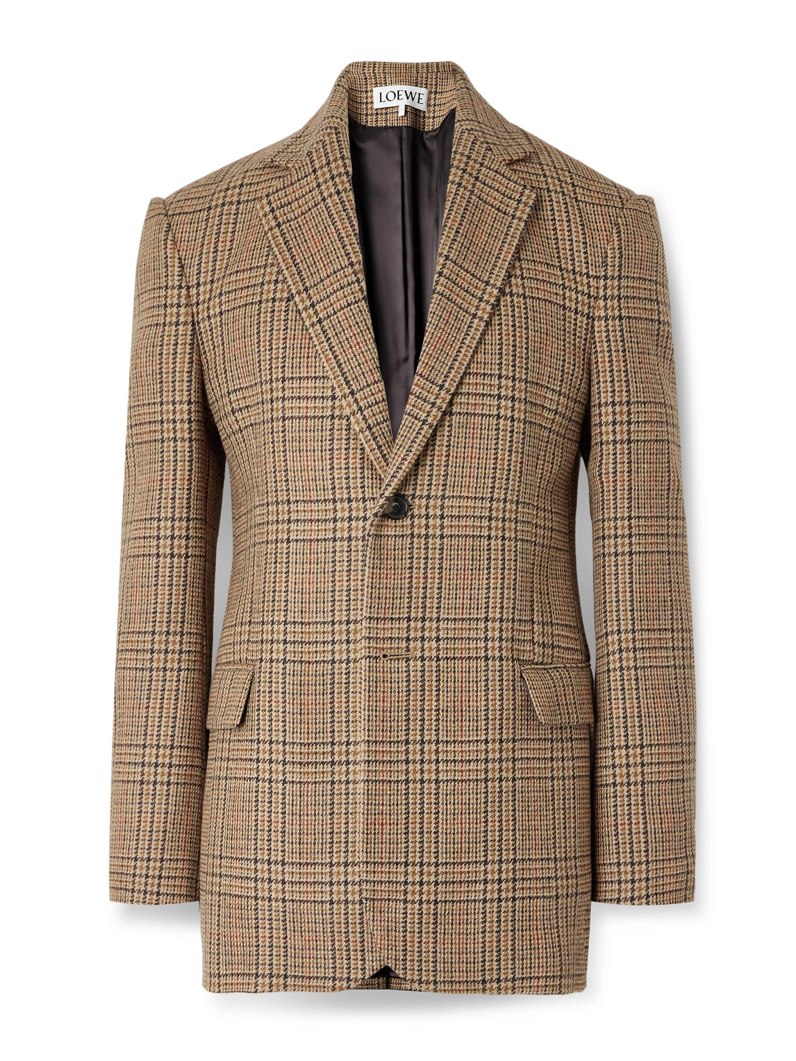 LOEWE - Prince of Wales Checked Wool-Tweed Blazer - Men - Neutrals - IT 48 von LOEWE