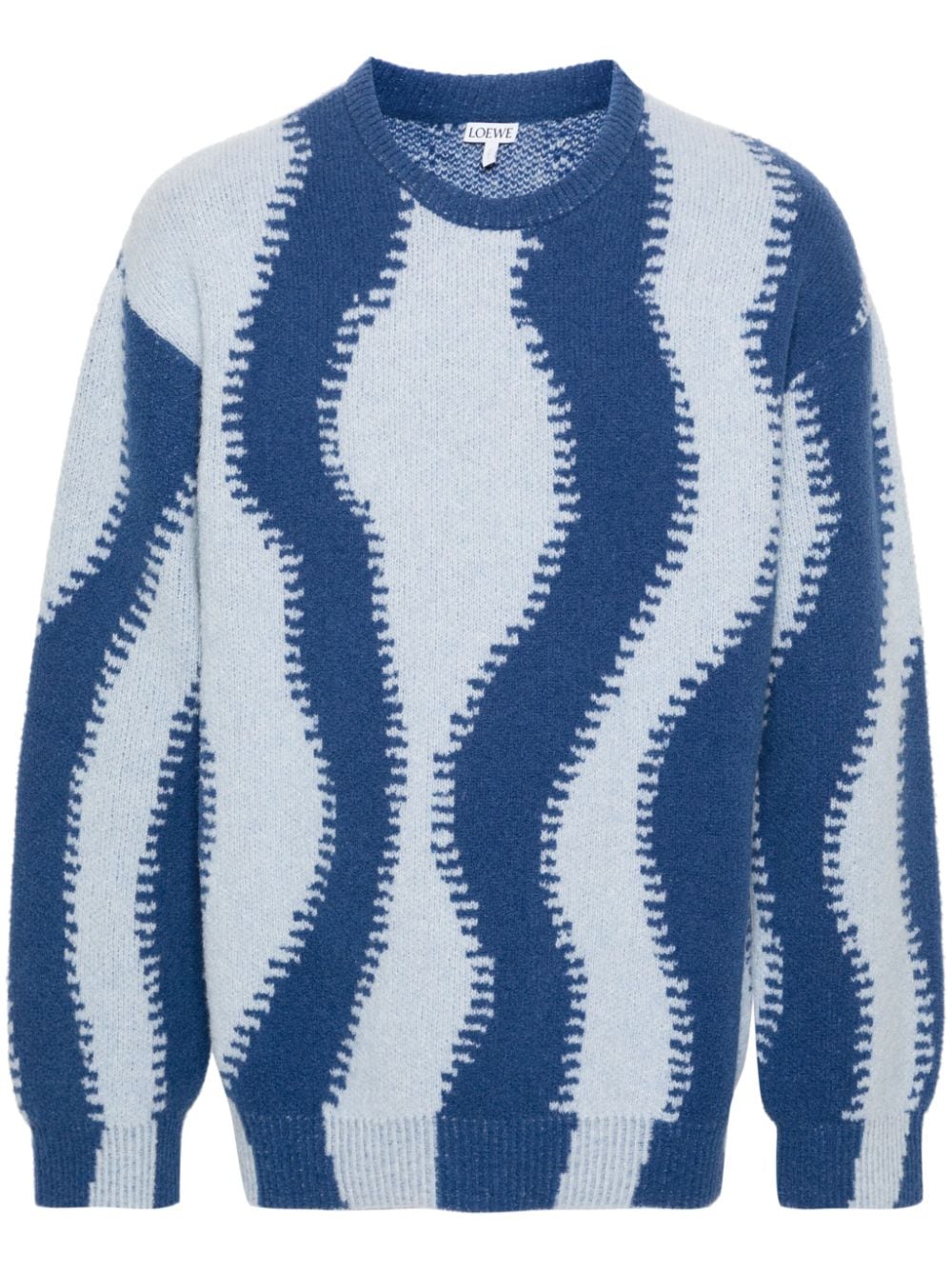 LOEWE Pullover mit abstrakten Streifen - Blau von LOEWE