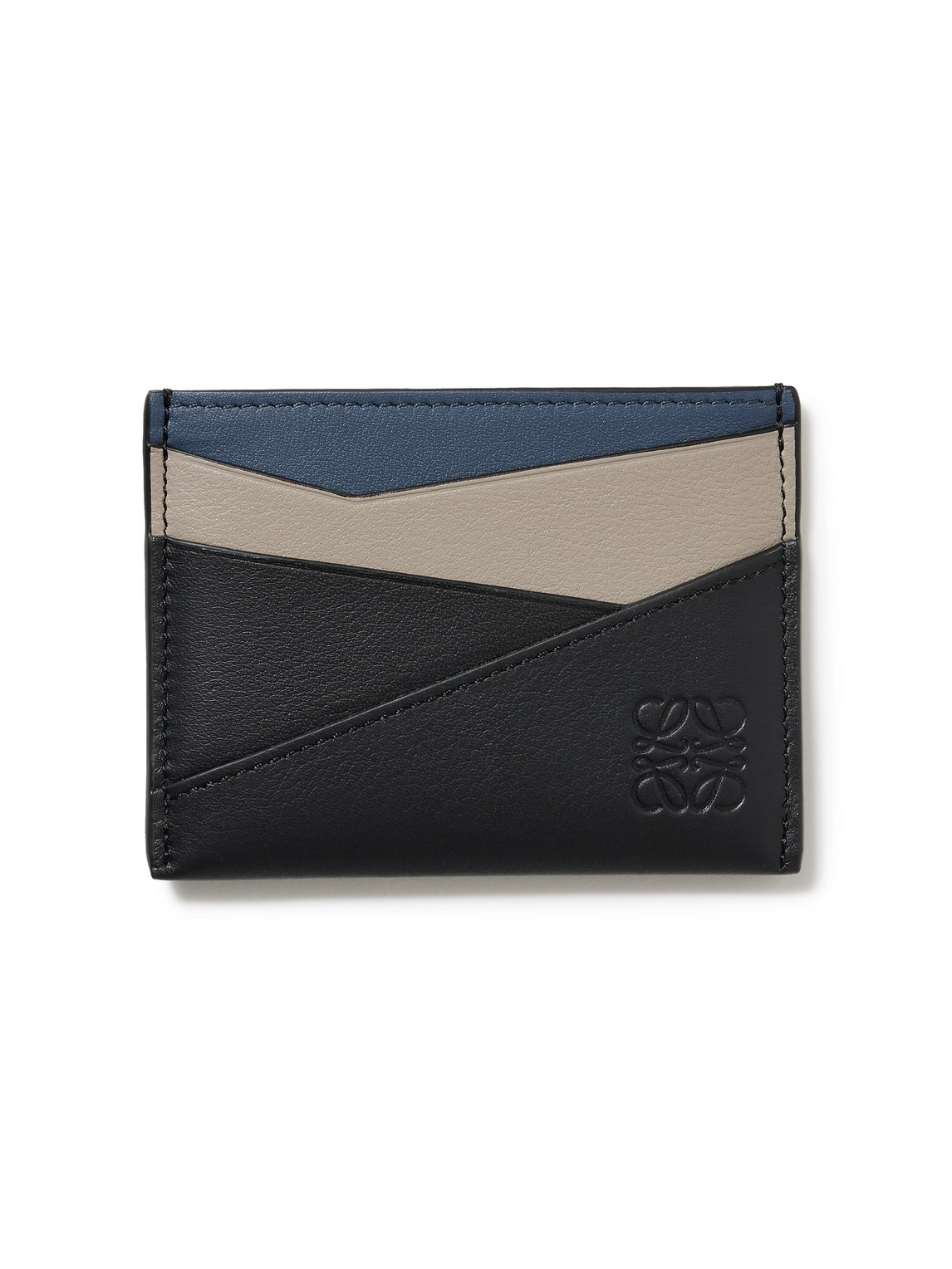 LOEWE - Puzzle Logo-Debossed Colour-Block Leather Cardholder - Men - Blue LOEWE - Puzzle Logo-Debossed Colour-Block Leather Cardholder - Men - Blue von LOEWE