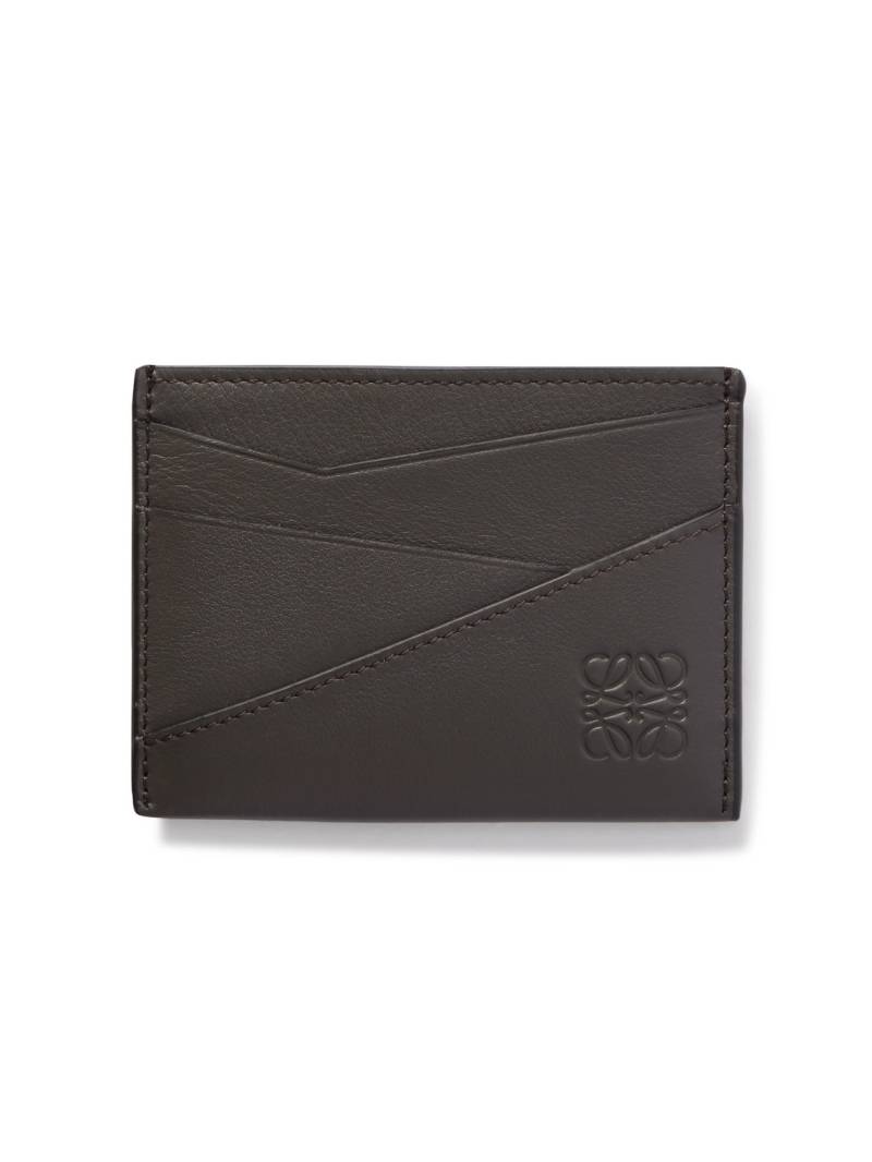 LOEWE - Puzzle Logo-Debossed Leather Cardholder - Men - Gray von LOEWE