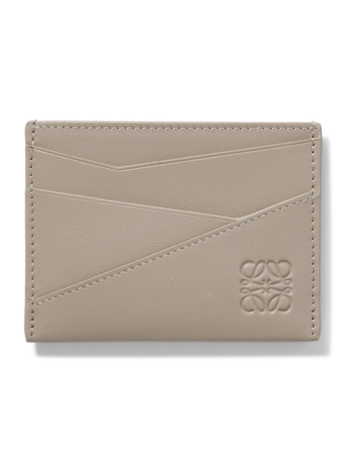 LOEWE - Puzzle Logo-Debossed Leather Cardholder - Men - Neutrals von LOEWE