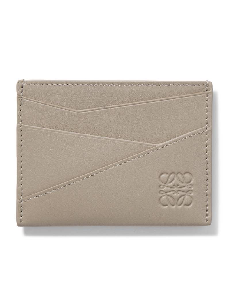 LOEWE - Puzzle Logo-Debossed Leather Cardholder - Men - Neutrals von LOEWE