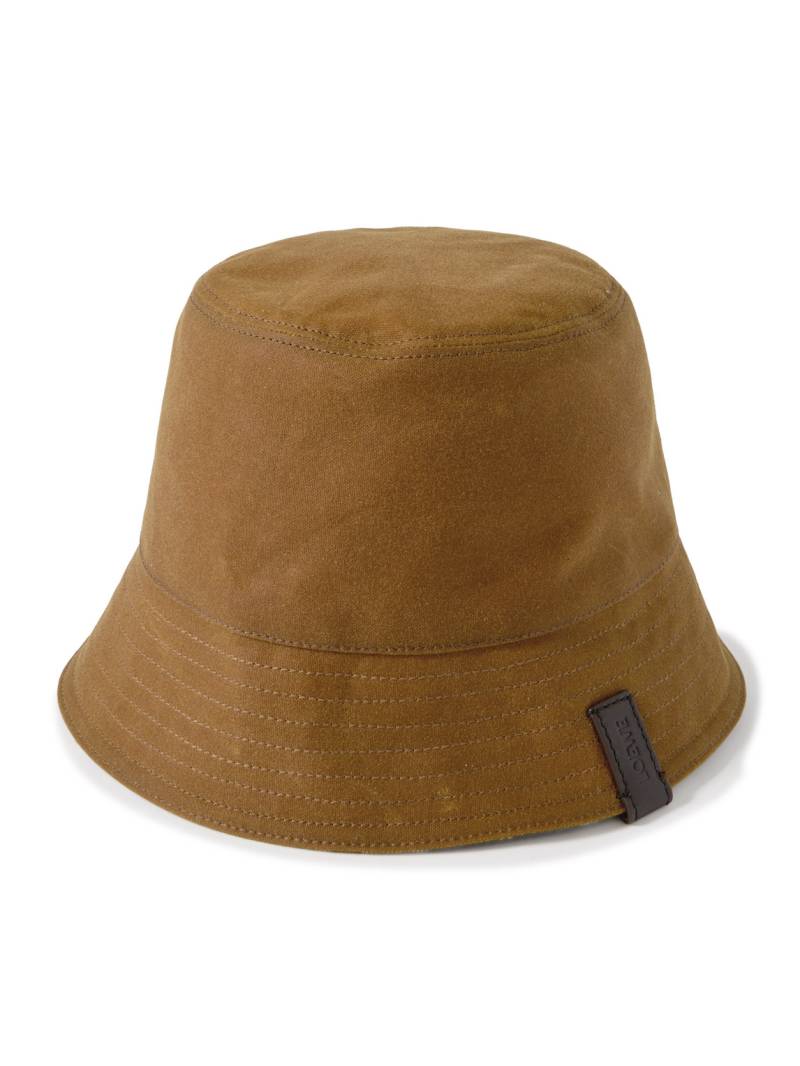 LOEWE - Reversible Leather-Trimmed Waxed Cotton-Canvas and Wool-Blend Bucket Hat - Men - Brown - 60 von LOEWE