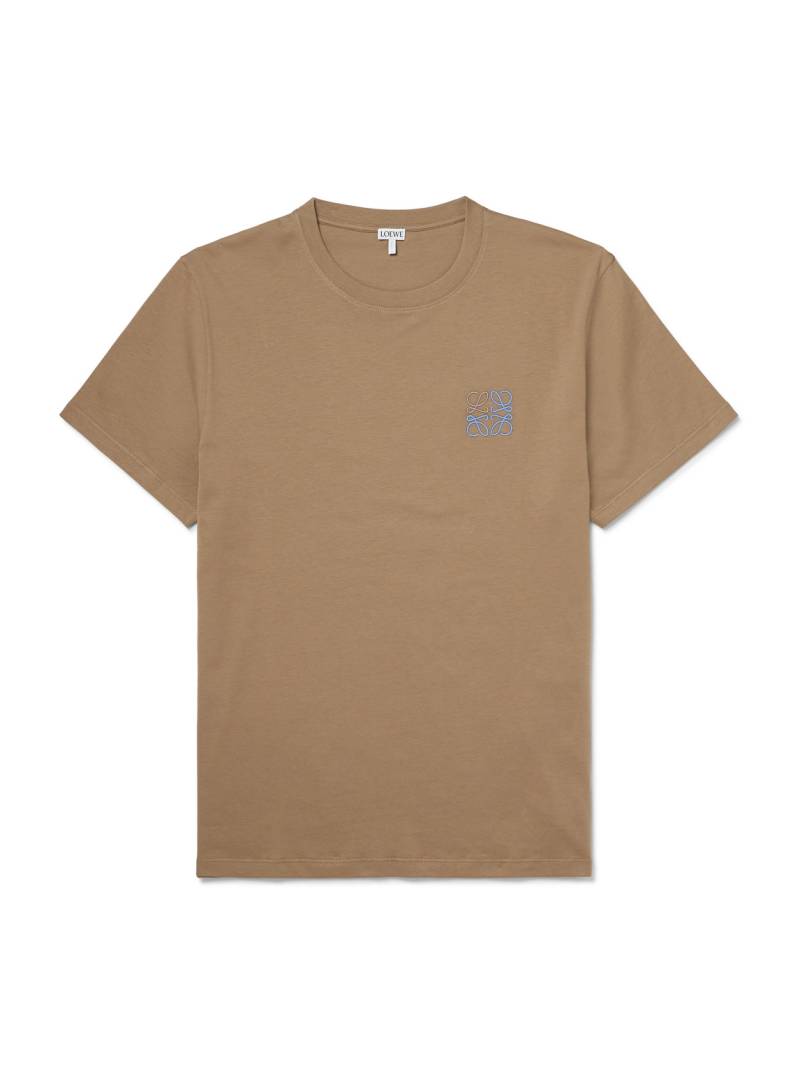 LOEWE - Slim-Fit Logo-Embroidered Cotton-Jersey T-Shirt - Men - Brown - XXL von LOEWE