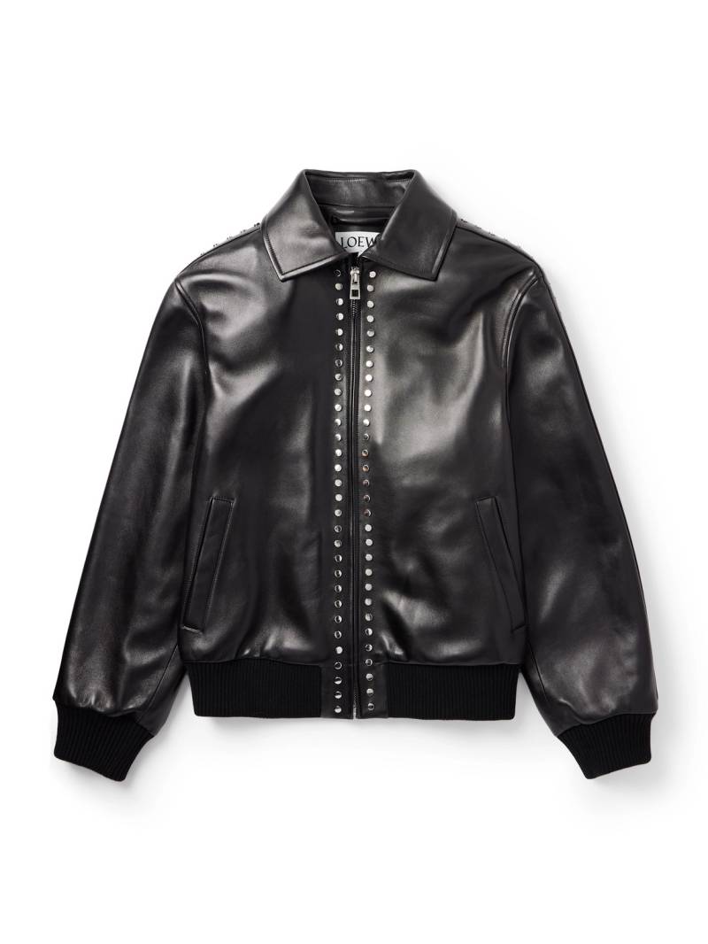 LOEWE - Studded Leather Bomber Jacket - Men - Black - IT 48 LOEWE - Studded Leather Bomber Jacket - Men - Black - IT 48 von LOEWE