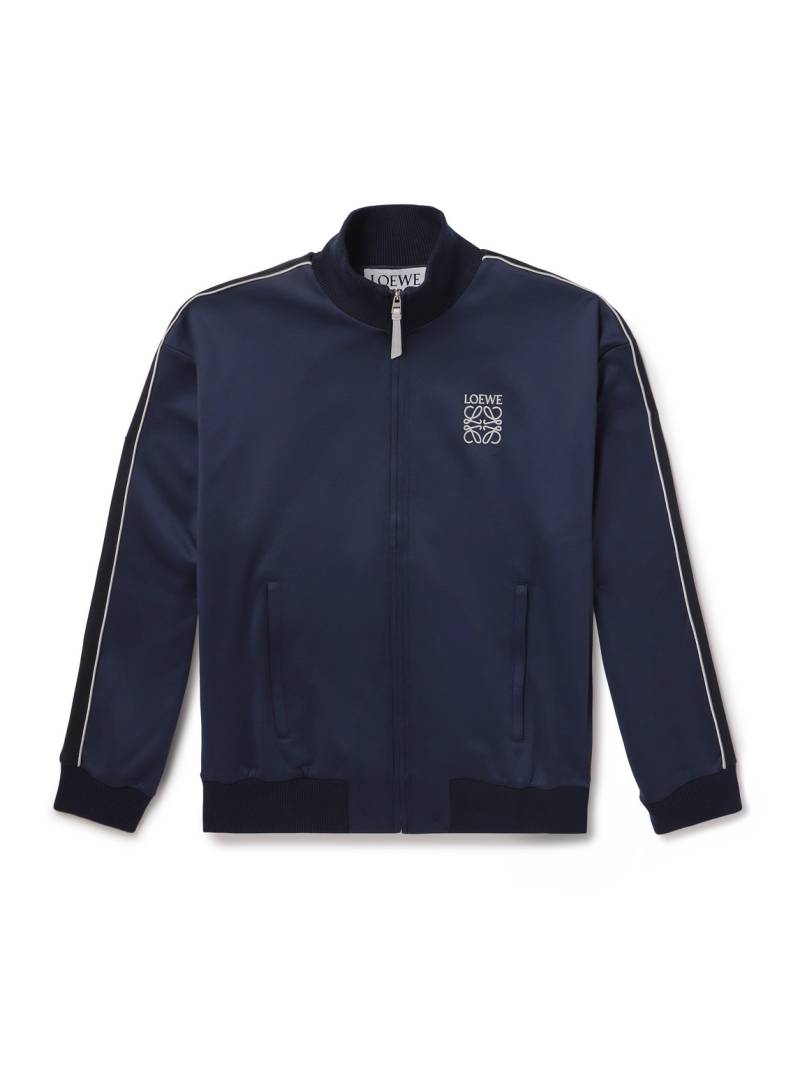 LOEWE - Twill-Trimmed Logo-Embroidered Tech-Jersey Track Jacket - Men - Blue - M von LOEWE