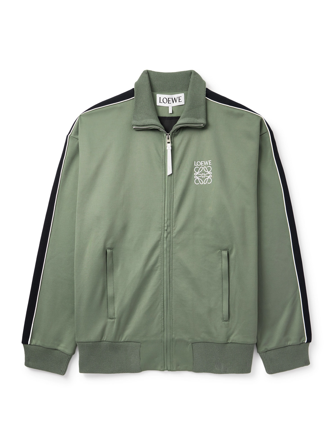 LOEWE - Twill-Trimmed Logo-Embroidered Tech-Jersey Track Jacket - Men - Green - M von LOEWE