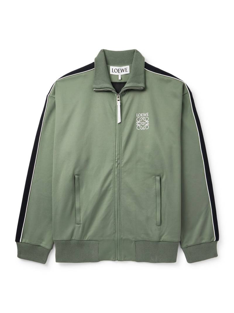 LOEWE - Twill-Trimmed Logo-Embroidered Tech-Jersey Track Jacket - Men - Green - XL von LOEWE