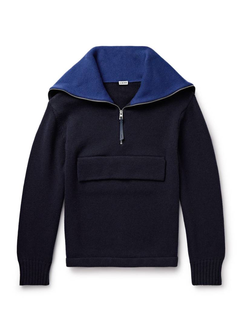 LOEWE - Wool Half-Zip Sweater - Men - Blue - XS von LOEWE