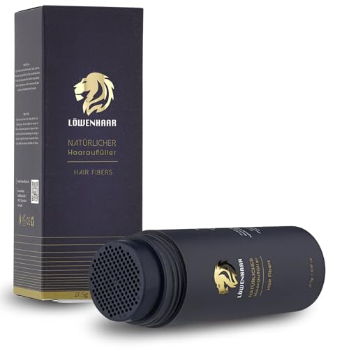 LOEWENHAAR Streuhaar 27,5g – Haarverdichtung für dünnes Haar – Sofortige Haarfasern für Männer & Frauen – Natürlicher Haaraufbau für volles, dichtes Haar (DarkBrown, 27,5g) von LOEWENHAAR
