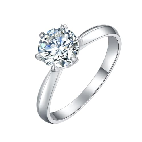 LOEXZAH 5 Karat 18K Weißgold Damen Moissanite Ringe für Frauen S925 Moissanite Ehering für Braut Set Simulierter Diamant Versprechen Ring Verlobte Labor Grown Damen Diamantringe, Stein, von LOEXZAH