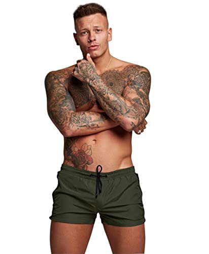 LOFHAS Herren Badeshorts Boardshorts Trainingshose mit Mesh-Futter und Verstellbarem Tunnelzug Kurze Schwimmhose Wassersport Kurze Hose (Schnelltrocknend) von LOFHAS