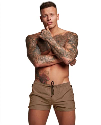 LOFHAS Herren Badeshorts Boardshorts Trainingshose mit Mesh-Futter und Verstellbarem Tunnelzug Kurze Schwimmhose Wassersport Kurze Hose (Schnelltrocknend) von LOFHAS