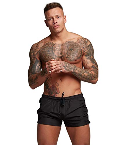 LOFHAS Herren Badeshorts Boardshorts Trainingshose mit Mesh-Futter und Verstellbarem Tunnelzug Kurze Schwimmhose Wassersport Kurze Hose (Schnelltrocknend) von LOFHAS