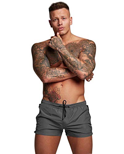 LOFHAS Herren Badeshorts Boardshorts Trainingshose mit Mesh-Futter und Verstellbarem Tunnelzug Kurze Schwimmhose Wassersport Kurze Hose (Schnelltrocknend) von LOFHAS