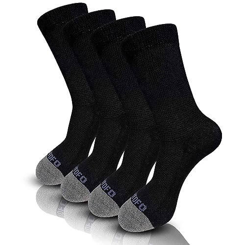 LOFIR Diabetiker Baumwolle Socken Herren: Gesundheitssocken mit Extra Weiter Bund Ohne Gummi Ohne Naht Venenfreundliche Socken mit Bequemer Gepolsterter Sohle für Herren Schwarz 4 Paare Größe 39-42 von LOFIR