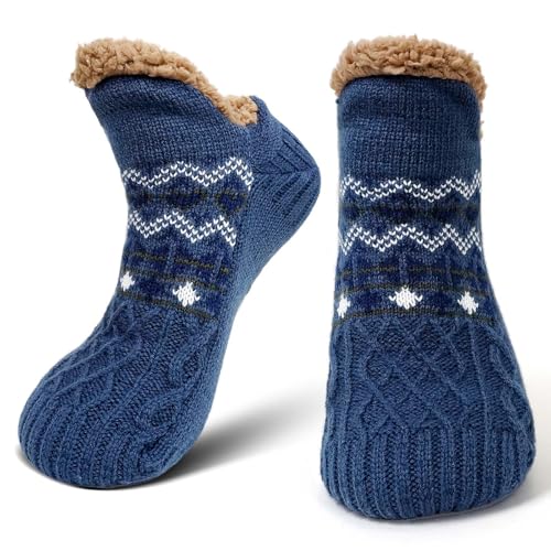 LOFIR Haussocken Hausschuhe Socken für Herren: Winter Warme Kuschelsocken für Männer Weihnachtssocken Stoppersocken Dicke Hüttensocken ABS mit Noppen Flauschige Wintersocken Blau 1 Paar 39-42 LOFIR Haussocken Hausschuhe Socken für Herren: Winter Warme Kuschelsocken für Männer Weihnachtssocken Stoppersocken Dicke Hüttensocken ABS mit Noppen Flauschige Wintersocken Blau 1 Paar 39-42 von LOFIR