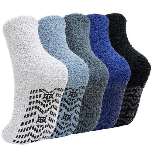 LOFIR Kuschelsocken Warme Socken für Herren: Winter Dicke Flauschige Thermosocken mit Noppen für Männer - ABS Wintersocken Stoppersocken Haussocken für Weihnachten Geschenke 5 Paar Streifen 36-42 LOFIR Kuschelsocken Warme Socken für Herren: Winter Dicke Flauschige Thermosocken mit Noppen für Männer - ABS Wintersocken Stoppersocken Haussocken für Weihnachten Geschenke 5 Paar Streifen 36-42 von LOFIR