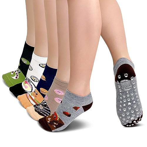 LOFIR Rutschfeste Socken Damen: Lustige Bunte ABS Stoppersocken Antirutschsocken aus Baumwolle, Tier Muster Niedlich Katze Socken, Neuheit Geschenk für Mädchen, Größe 35-41, 5 Paare LOFIR Rutschfeste Socken Damen: Lustige Bunte ABS Stoppersocken Antirutschsocken aus Baumwolle, Tier Muster Niedlich Katze Socken, Neuheit Geschenk für Mädchen, Größe 35-41, 5 Paare von LOFIR