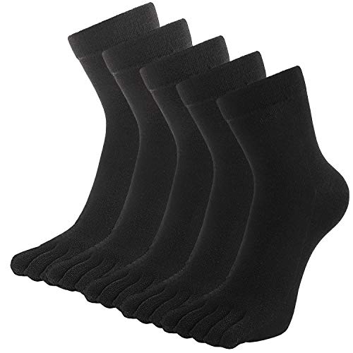 LOFIR Zehensocken Herren 5 Finger Socken aus Baumwolle Sport Schule Laufen Socken Männer Vatertag Sneaker Socken mit Zehen, Größe 44-47, 5 Paare von LOFIR
