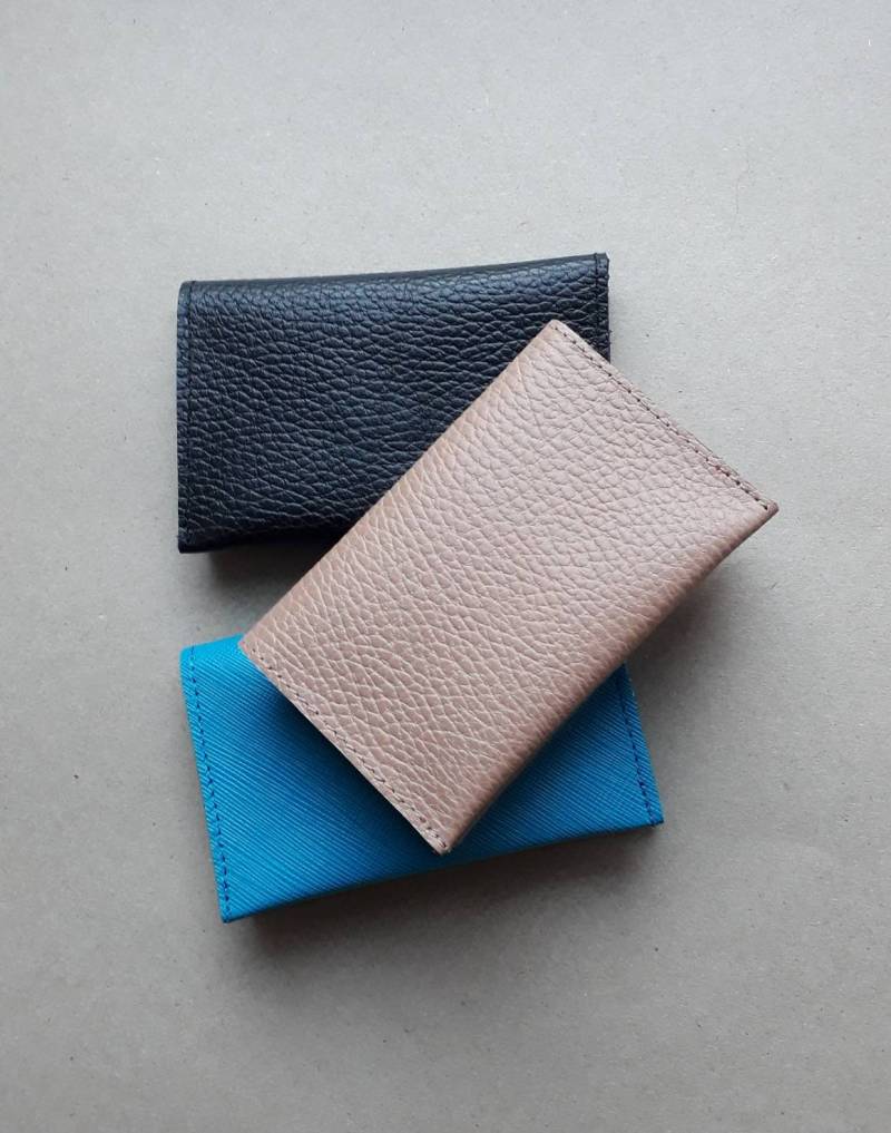 Echtleder-Kartenhalter/Zwei-Taschen-Kreditkartenetui Bifold Mini-Geldbörse von LOFbags