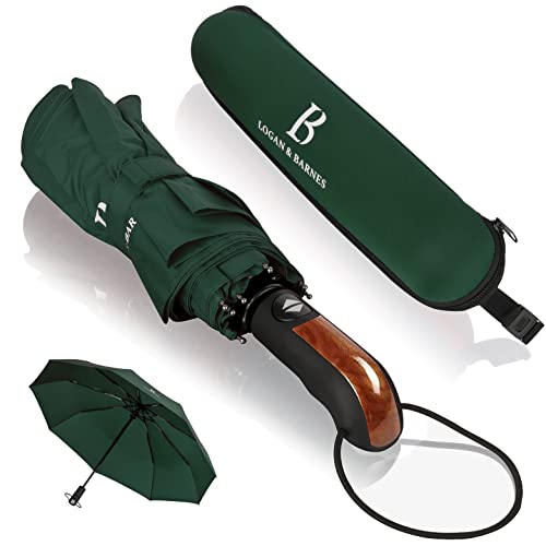 LOGAN & BARNES Regenschirm sturmfest bis 140 km/h - Taschenschirm mit zertifizierter Teflon-Beschichtung gegen Feuchtigkeitsschäden Modell Glasgow von LOGAN & BARNES