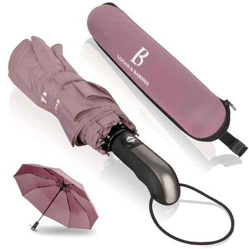 LOGAN & BARNES Regenschirm sturmfest bis 140 km/h - Taschenschirm mit zertifizierter Teflon-Beschichtung gegen Feuchtigkeitsschäden Modell Manchester von LOGAN & BARNES