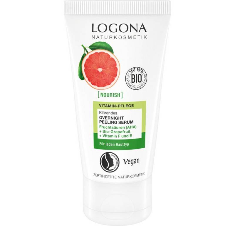 LOGONA Gesichtspflege NOURISH klärendes Overnight Peeling Serum mit Bio-Grapefruit und AHA, 50 ml von LOGONA