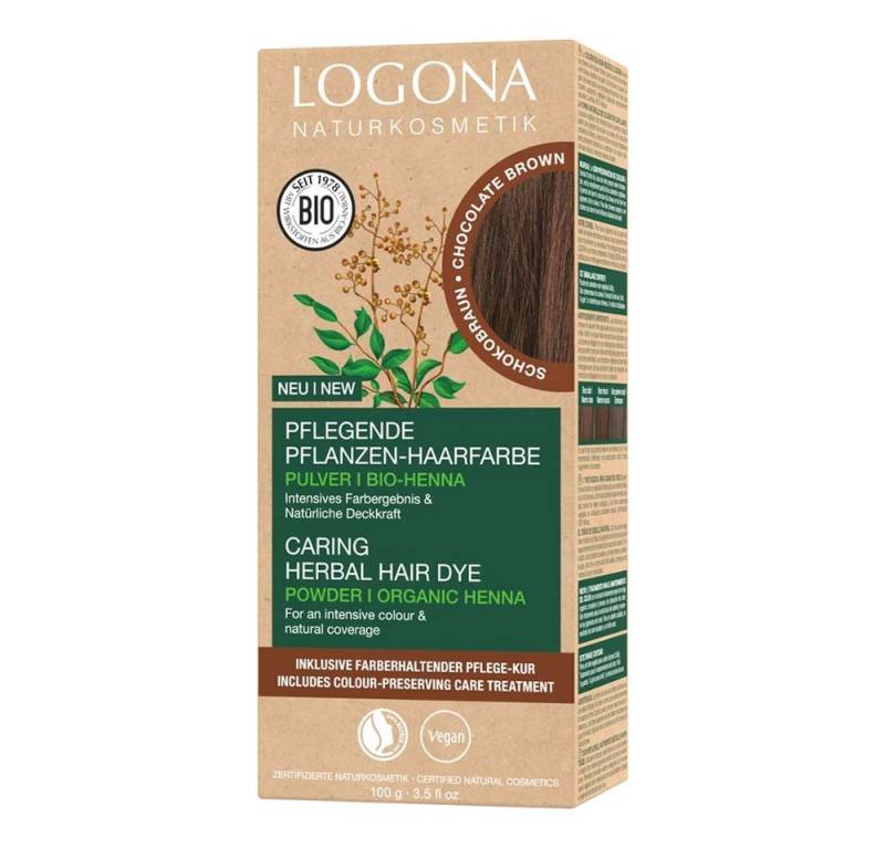 LOGONA Haarfarbe Pflegende Pflanzen-Haarfarbe Pulver - Schokobraun 100g von LOGONA