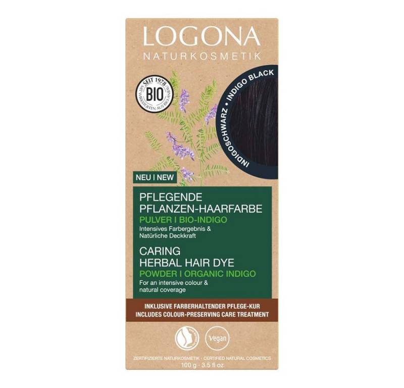 LOGONA Haarfarbe Pflegende Pflanzen-Haarfarbe Pulver - Indigoschwarz 100g von LOGONA