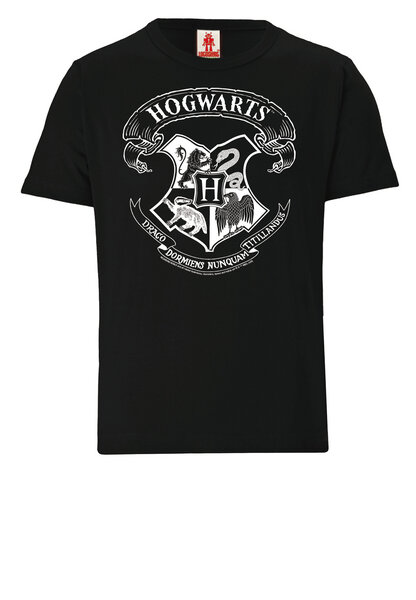LOGOSH!RT LOGOSHIRT - Harry Potter - Hogwarts Logo (Weiß) - Bio T-Shirt - Kinder von LOGOSH!RT